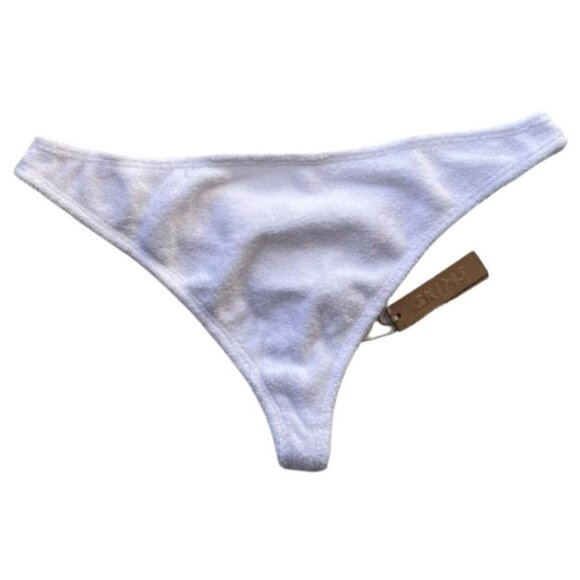 SKIMS White Cotton Blend Soft Terry Thong Size M PN-THG-0403 - Picture 5 of 8